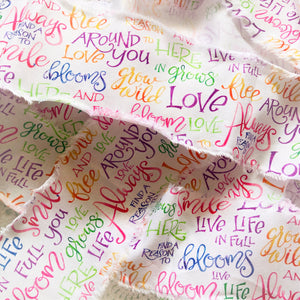 colorful ribbon with words