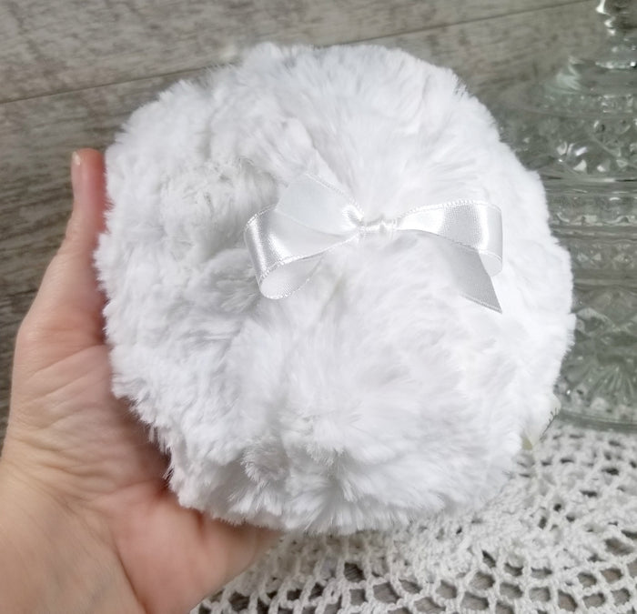 WHITE Powder Puff, Large 5 inch