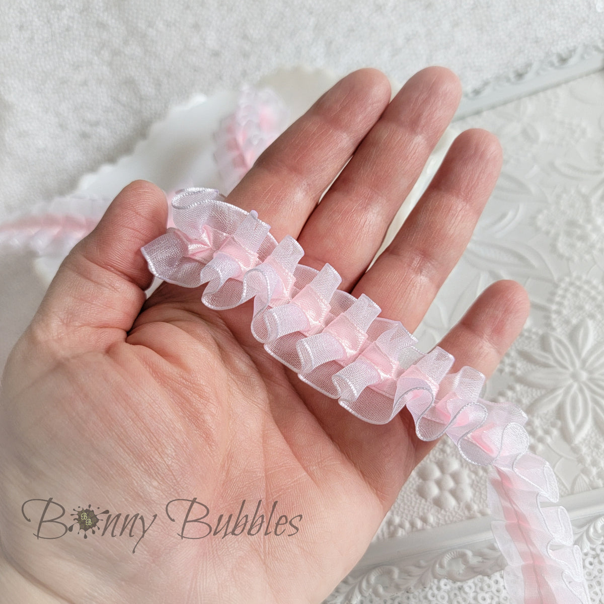 Pink and White Ribbon – Bonny Bubbles