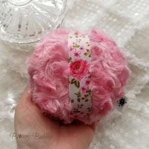 PINK Powder Puff - Roses, 4 inch