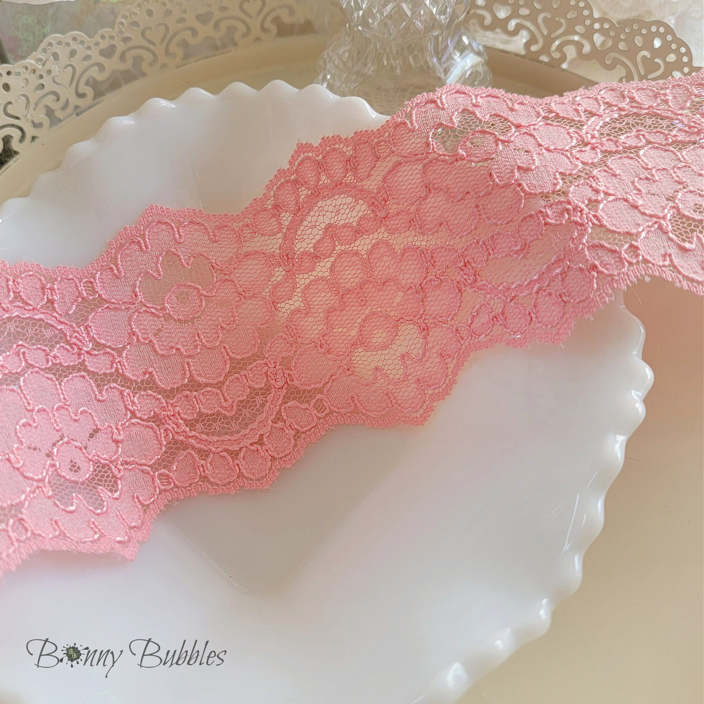 Pink Corded Lace - by the Yard – Bonny Bubbles