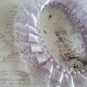 Lavender, Satin and Lace Pearl Trim