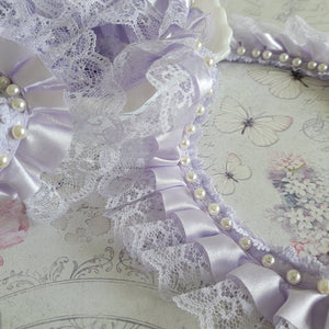 Lavender, Satin and Lace Pearl Trim
