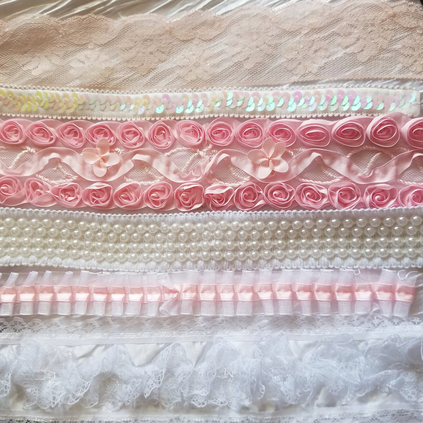 Pink and White, Lace and Trim Bundle – Bonny Bubbles