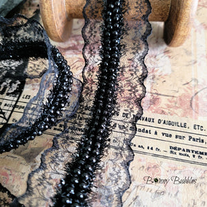black beaded lace trim