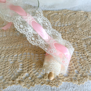 pink and ivory lace