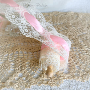 pink and cream lace