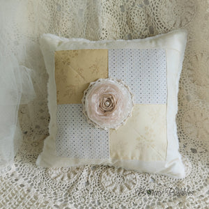 square pillow with flower