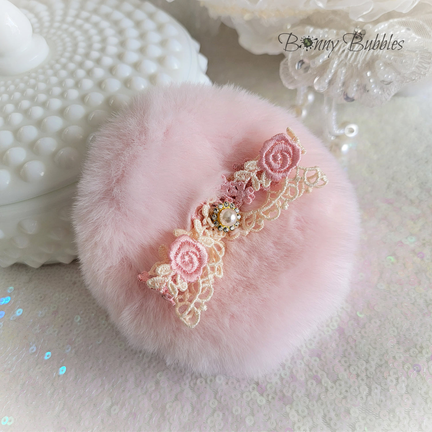 Body Powder Puff - pink ivory, 4 inch – Bonny Bubbles