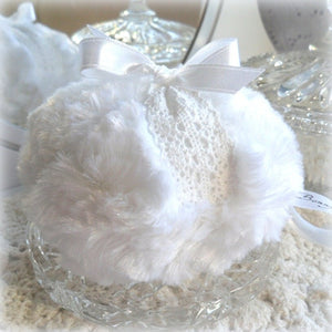 white lace powder puff