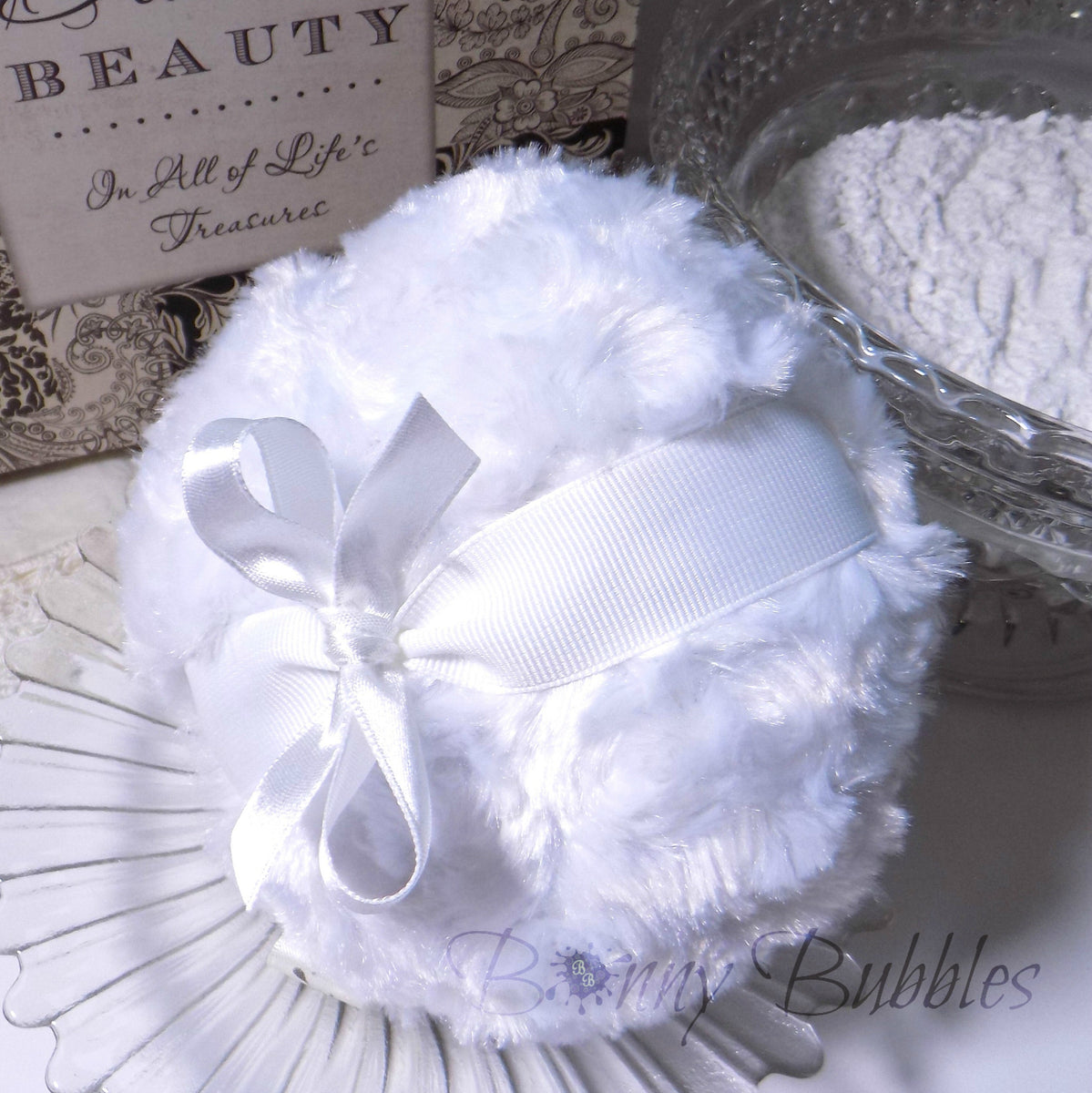 White, Powder Puff large 5 inch Bonny Bubbles